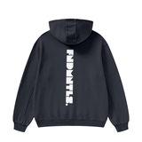 FNDMNTLS. White Logo High Neck Insulated FOG Solid Color Fleece Hoodie - 385 GSM