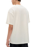 Unisex loose fit white cotton graphic t-shirt back view for casual wear