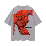 Oversize Deep Drop Shoulder Tee - 190 GSM - Light Gray / S