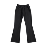 Black flared pants from Rogers Fndmntls Flared collection, comfortable drawstring fit