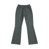 Gray elastic-waist flared pants from Rogers Fndmntls Flared line, ideal for comfort