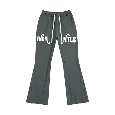 FNDMNTLS. Mr. Rodgers Flared Black Drawstring Pants - Heretic - s Streetwear - Comfortable Fit - Flared Sweatpants -  product_type