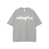 Gray t-shirt with white text from Rodgers Fndmntls Graphic Tee collection, available in various inch and cm sizes