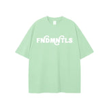 Mint green Rodgers Fndmntls Graphic Tee shirt, displayed in inches and centimeters