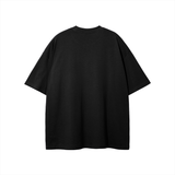 Black short-sleeved Rodgers Fundamentals Graphic Tee displayed in inches and centimeters