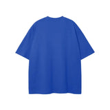 Blue oversized T-shirt from Rodgers Fndmntls Graphic Tee collection, 28 inch