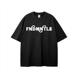 Black T-shirt with white lettering from Rodgers Fndmntls Graphic Tee collection