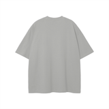 Gray oversized T-shirt from Rodgers Fndmntls Graphic Tee collection, 30 inch length