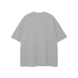 Gray oversized T-shirt from Rodgers Fndmntls Graphic Tee collection, 30 inch length