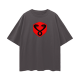 Oversize Deep Drop Shoulder Tee - 190 GSM - Dark Gray / S