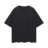Black oversize deep drop shoulder t-shirt with short sleeves for casual fashion