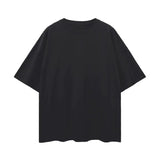 Black oversize deep drop shoulder t-shirt with short sleeves for casual fashion