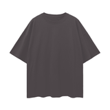 Charcoal gray Oversize Deep Drop Black Tee with drop shoulder design