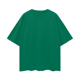 Green oversized T-shirt with deep drop shoulder for a relaxed fit