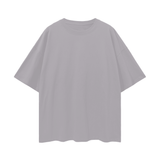 Gray short-sleeved oversize deep drop shoulder T-shirt from Oversize Deep Drop Black Tee