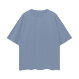 Blue short-sleeved T-shirt with drop shoulder design from Oversize Deep Drop Black Tee collection