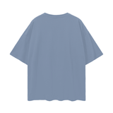 Blue short-sleeved oversize deep drop shoulder T-shirt from Oversize Deep Drop Black Tee collection
