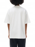 White oversized t-shirt with drop shoulder and deep drop shoulder design