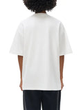 White oversized t-shirt with drop shoulder and deep drop shoulder design