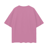Pink short-sleeved oversize Deep Drop Shoulder T-Shirt for stylish casual wear