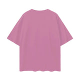 Pink short-sleeved oversize Deep Drop Shoulder T-Shirt for stylish casual wear