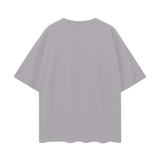 Gray oversize deep drop Black Tee with drop shoulder and short sleeves for casual style