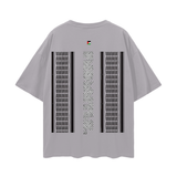 Gray T-shirt with patterned Palestinian Keffiyeh graphic design for a stylish look