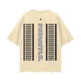 Beige Palestinian Keffiyeh Graphic Tee with patterned design for stylish fashion