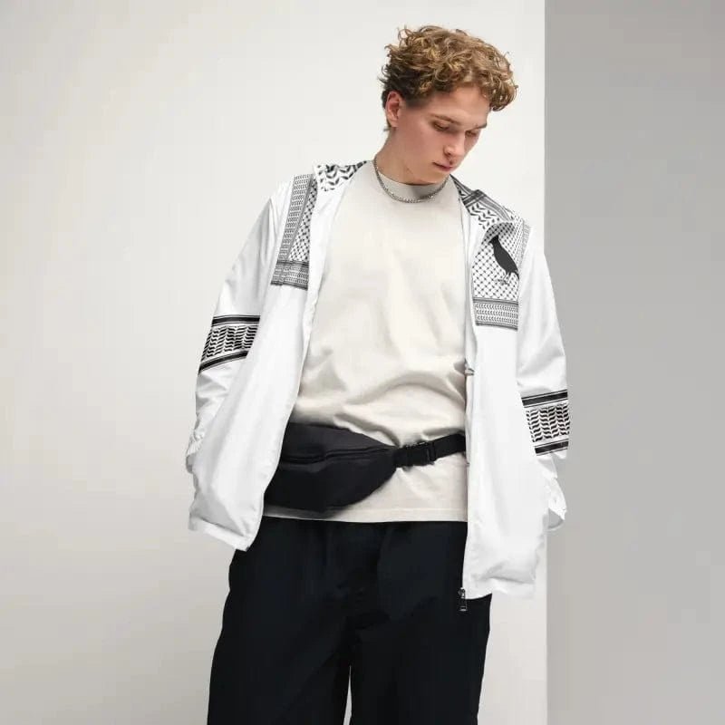 FNDMNTLS. Palestinian Keffiyeh Windbreaker - Heretic - s Streetwear - lightweight windbreaker - men's fashion -  product_type