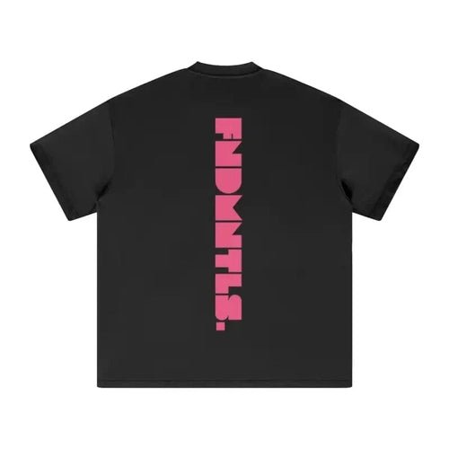 FNDMNTLS. Pink Logo Heavyweight Earth Tone Graphic T-Shirt - Heretic - s Streetwear -  product_type