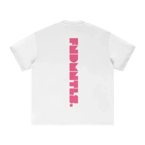 FNDMNTLS. Pink Logo Heavyweight Earth Tone Graphic T-Shirt - Heretic - s Streetwear -  product_type