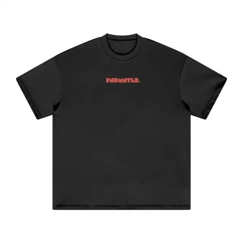 FNDMNTLS. Red Logo Heavyweight Earth Tone Graphic T-Shirt - Heretic - s Streetwear - 100% Cotton Shirt - 305GSM T-Shirt -  product_type