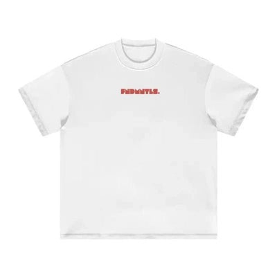 FNDMNTLS. Red Logo Heavyweight Earth Tone Graphic T-Shirt - Heretic - s Streetwear - 100% Cotton Shirt - 305GSM T-Shirt -  product_type