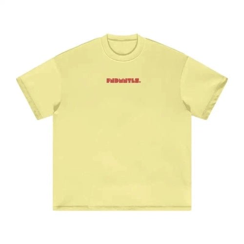 FNDMNTLS. Red Logo Heavyweight Earth Tone Graphic T-Shirt - Heretic - s Streetwear - 100% Cotton Shirt - 305GSM T-Shirt -  product_type