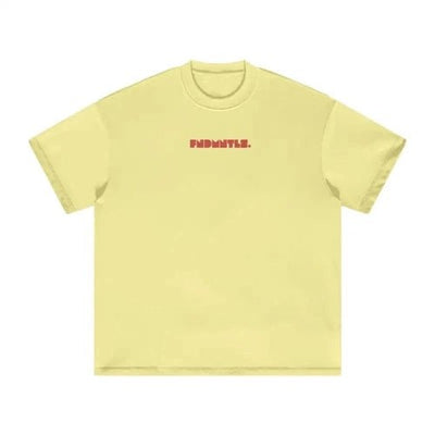 FNDMNTLS. Red Logo Heavyweight Earth Tone Graphic T-Shirt - Heretic - s Streetwear - 100% Cotton Shirt - 305GSM T-Shirt -  product_type