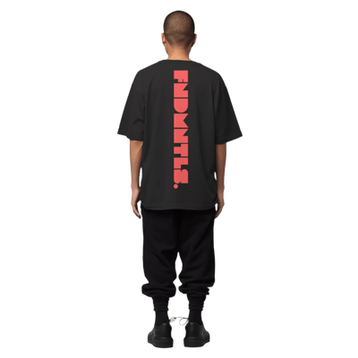 FNDMNTLS. Red Logo Heavyweight Earth Tone Graphic T-Shirt - Heretic - s Streetwear - 100% Cotton Shirt - 305GSM T-Shirt -  product_type