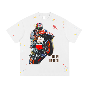 FNDMNTLS. Ricky Hayden Ducatti Paint Splatter Graphic T-Shirt - Tshirts