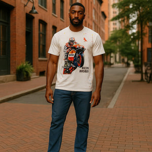 FNDMNTLS. Ricky Hayden Ducatti Paint Splatter Graphic T-Shirt - Tshirts