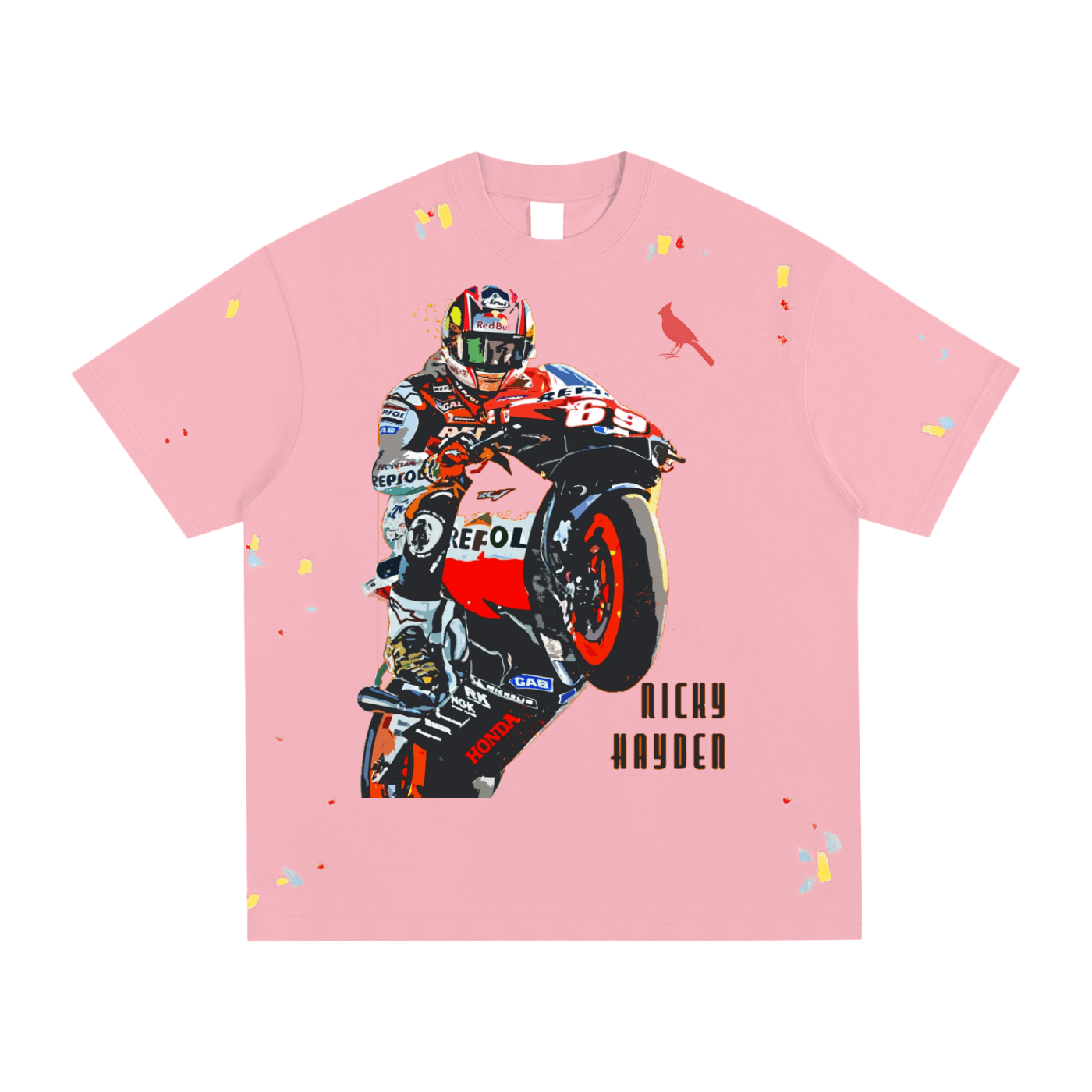 Ricky Hayden Ducatti Paint Splatter Graphic T-Shirt - Heretic-s Streetwear - Casual Streetwear -