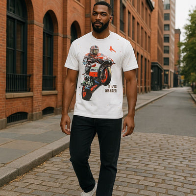 Ricky Hayden Ducatti Paint Splatter Graphic T-Shirt - Heretic-s Streetwear - Casual Streetwear -