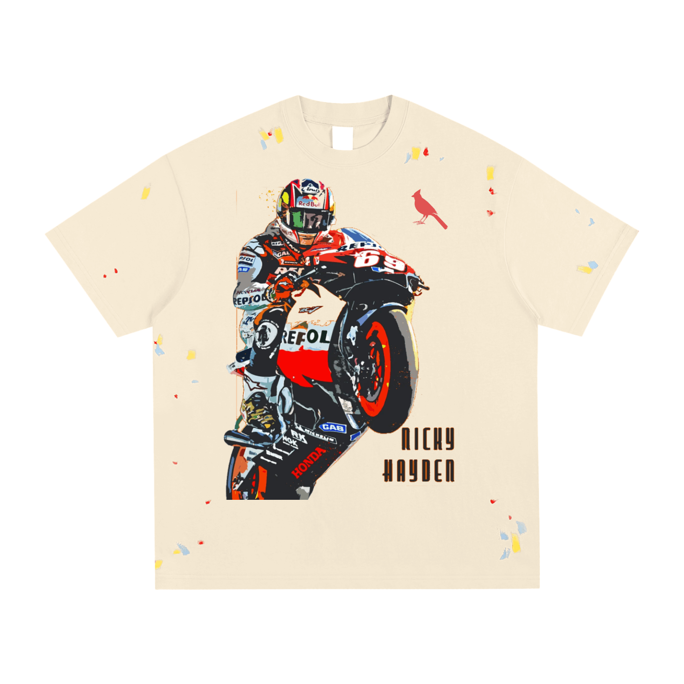 Ricky Hayden Ducatti Paint Splatter Graphic T-Shirt - Heretic-s Streetwear - Casual Streetwear -