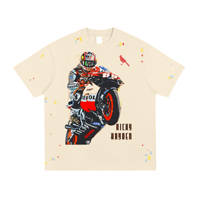 Ricky Hayden Ducatti Paint Splatter Graphic T-Shirt - Heretic-s Streetwear - Casual Streetwear -