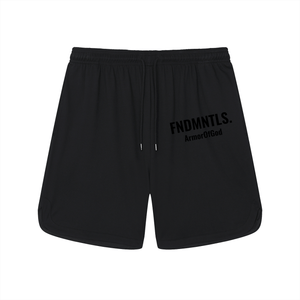 FNDMNTLS. Armor of God Mesh-Lined Quick-Dry Performance Shorts Black / S