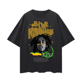 FNDMNTLS. Bob Marley Oversize Deep Drop Shoulder Graphic Tshirt Black Beauty / S