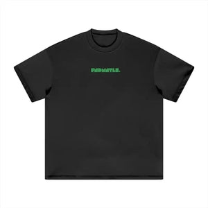 FNDMNTLS. Green Logo Heavyweight Earth Tone Graphic T-Shirt Black / XS