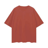 FNDMNTLS. Oversize Deep Drop Blank Tee Brick Red / S