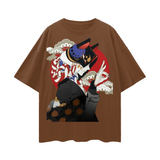 I Love FNDMNTLS. Oversize Deep Drop Shoulder Graphic Tshirt Brown / S