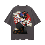 I Love FNDMNTLS. Oversize Deep Drop Shoulder Graphic Tshirt Dark Gray / S