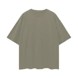FNDMNTLS. Oversize Deep Drop Blank Tee Gray Green / S