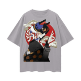 I Love FNDMNTLS. Oversize Deep Drop Shoulder Graphic Tshirt Light Gray / S